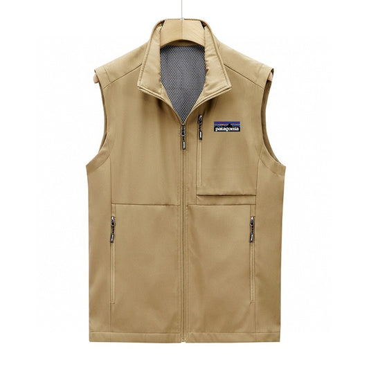 New men's spring and autumn stand collar soft shell windproof and waterproof vest