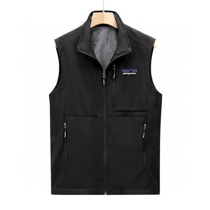 New men's spring and autumn stand collar soft shell windproof and waterproof vest