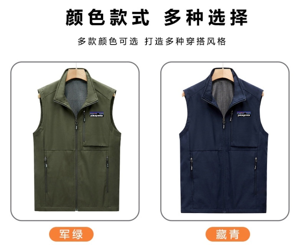 New men's spring and autumn stand collar soft shell windproof and waterproof vest