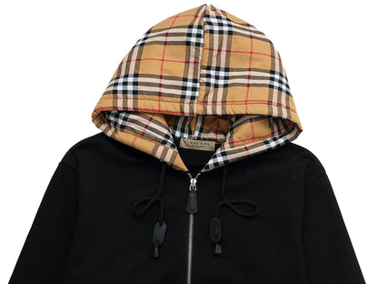 Classic sweater inner plaid hoodie