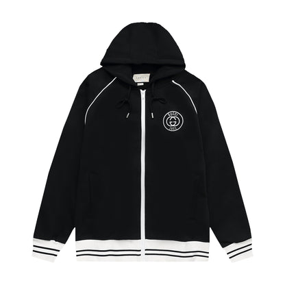 Couples zip-up hooded jacket