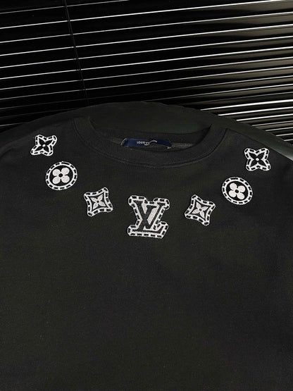 Lettering Towel Embroidery Crewneck Sweatshirt