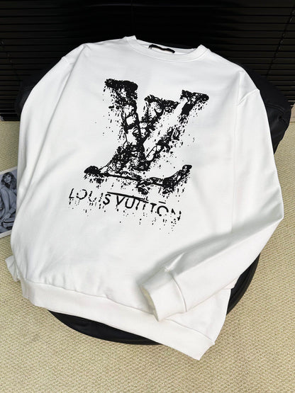 Ink-splashed print crew neck sweatshirt