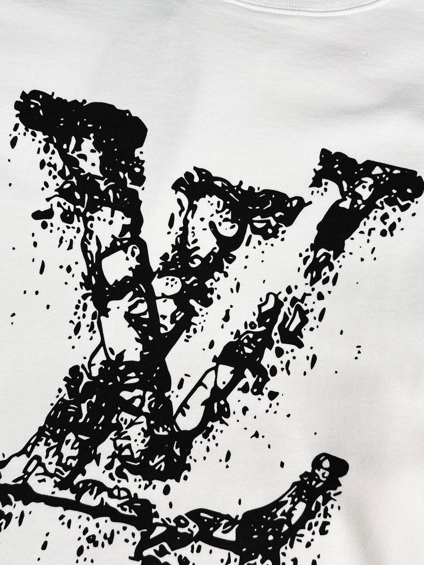 Ink-splashed print crew neck sweatshirt