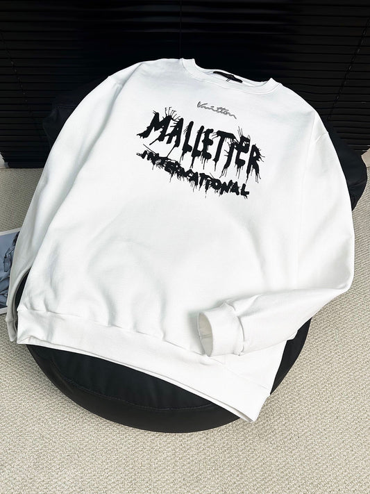 New autumn and winter graffiti letter round neck fleece sweatshirt