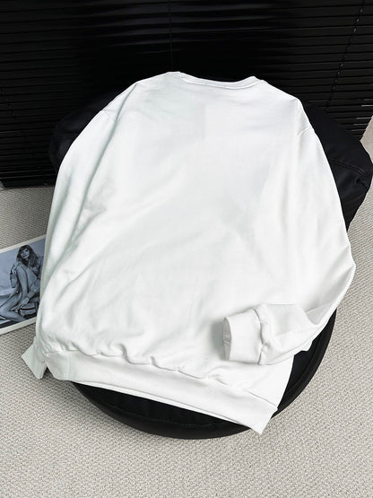 Incomplete and damaged letter round neck sweatshirt