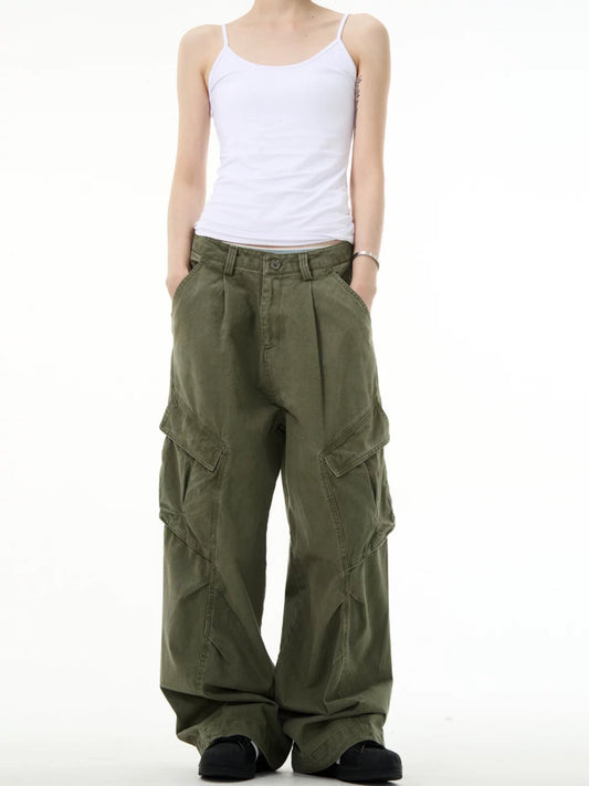 Army Green Cargo Pants with Large Pockets