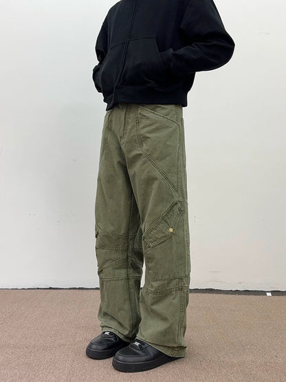 Army Green Cargo Pants with Large Pockets