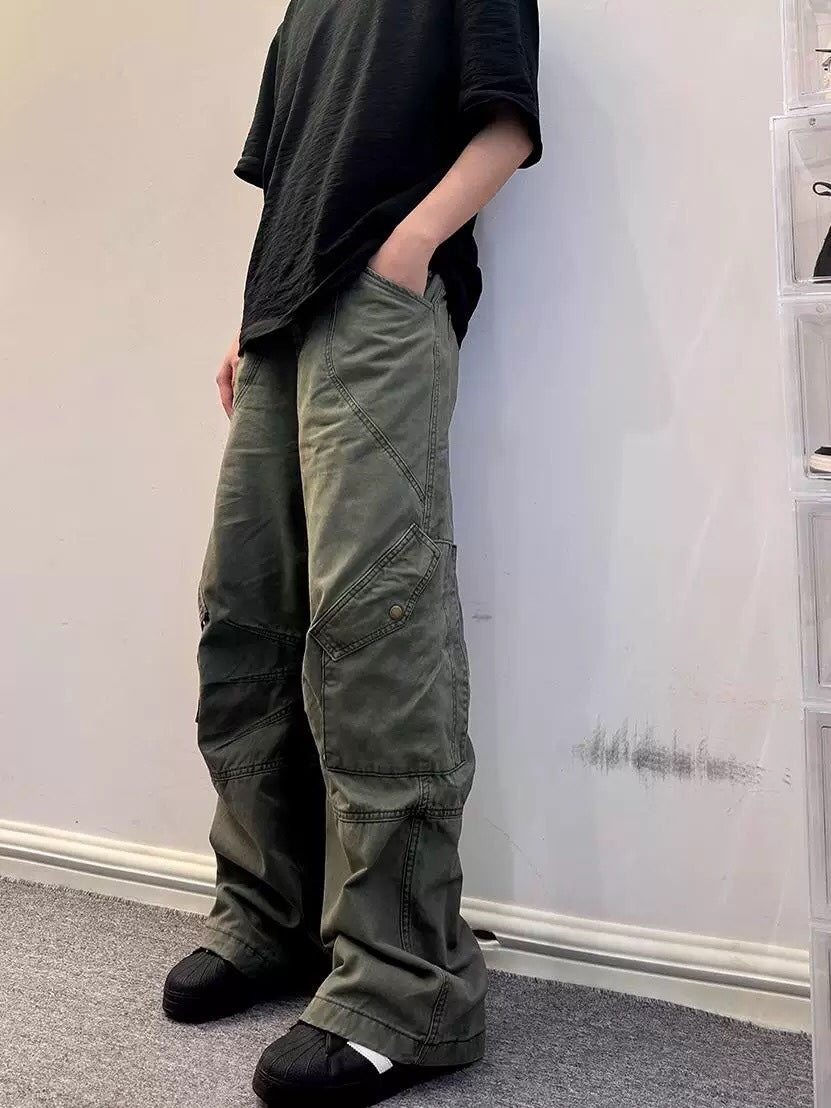 Army Green Cargo Pants with Large Pockets