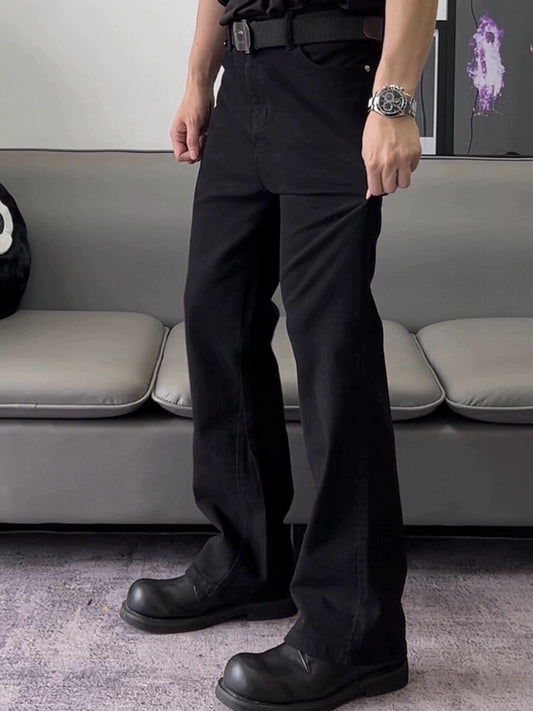 Elastic flared black pants