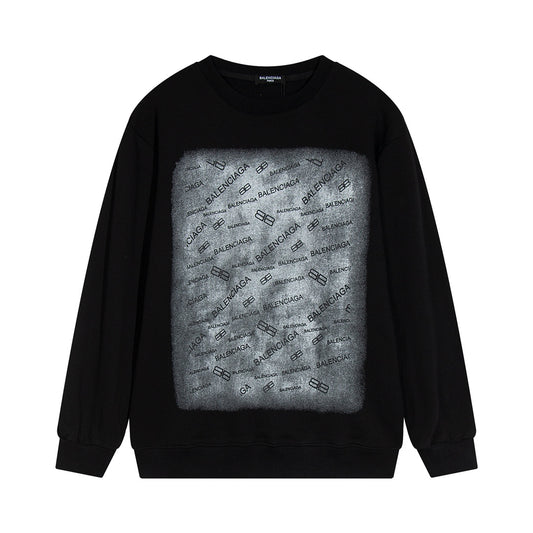 New classic gradient loog letter printing round neck long sleeve men and women