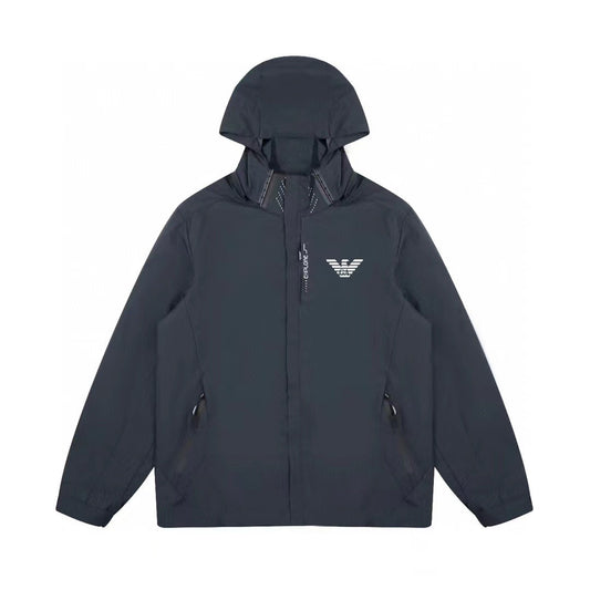 Hooded outdoor sports soft shell windbreaker jacket