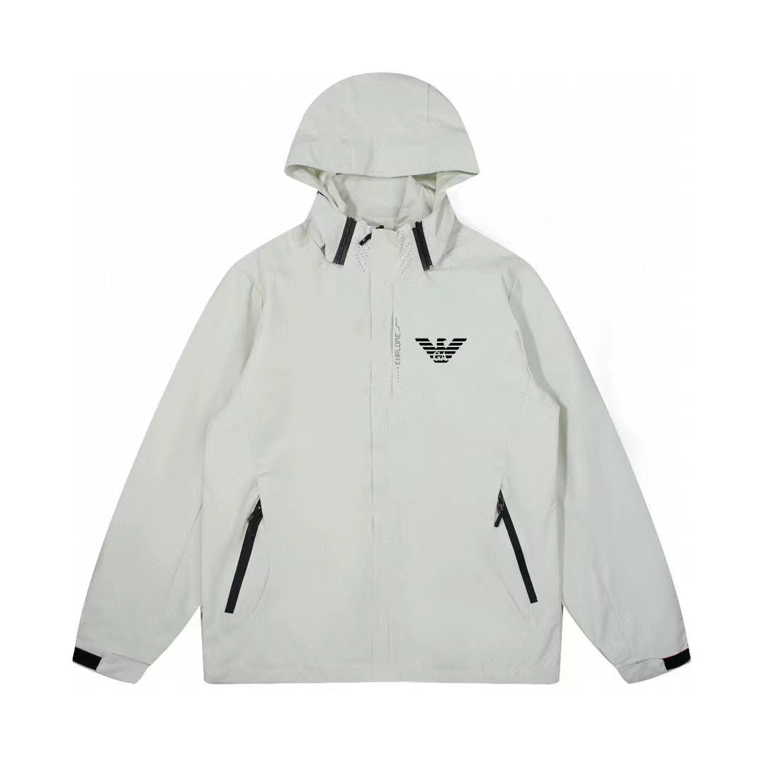 Hooded outdoor sports soft shell windbreaker jacket