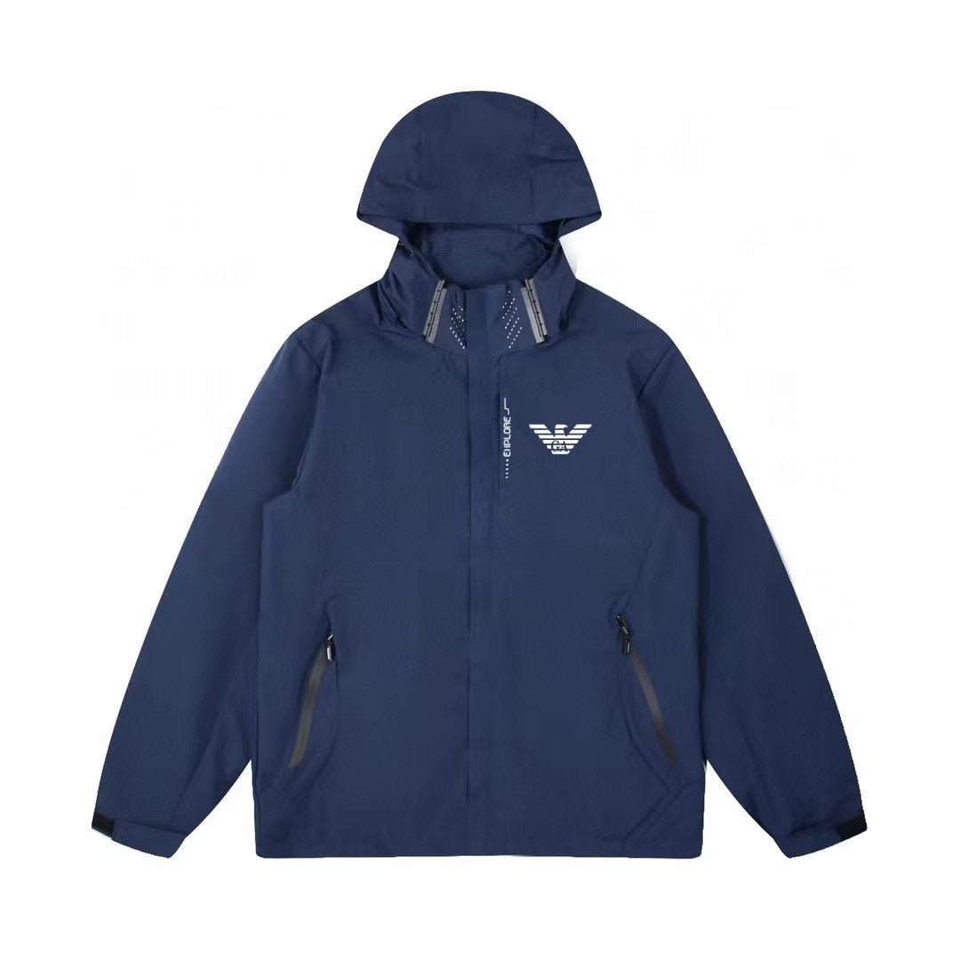 Hooded outdoor sports soft shell windbreaker jacket