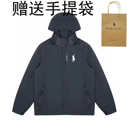 Hooded outdoor sports soft shell windbreaker jacket