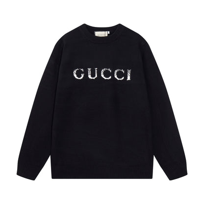 Blurred lettering logo wool sweater