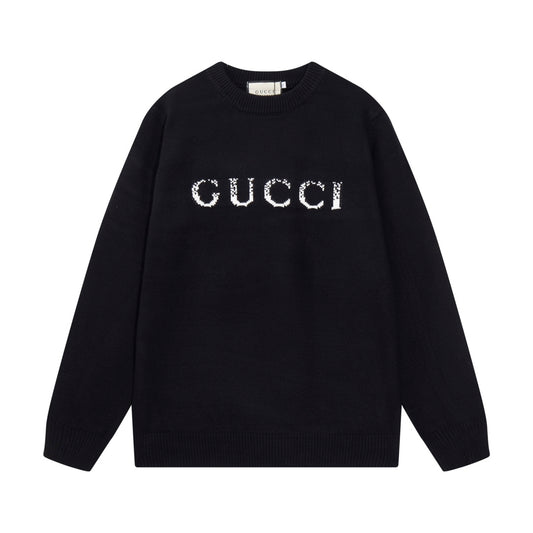 Blurred lettering logo wool sweater