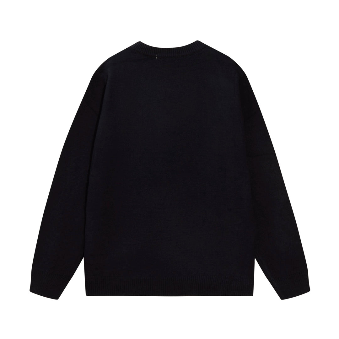 Blurred lettering logo wool sweater