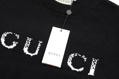 Blurred lettering logo wool sweater