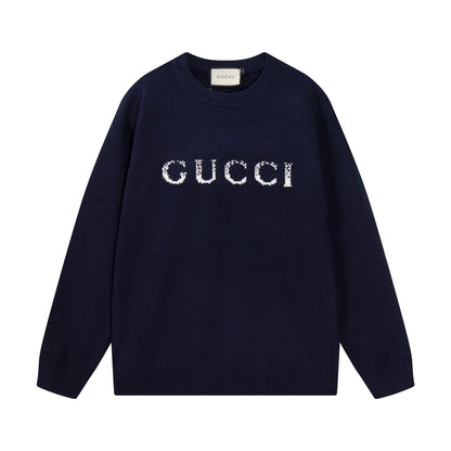 Blurred lettering logo wool sweater