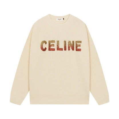 Classic patch lettering crew neck wool sweater