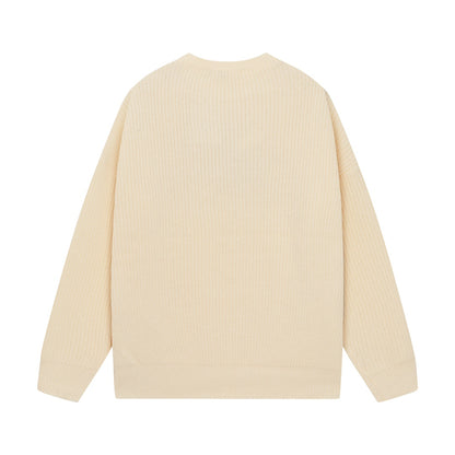 Classic patch lettering crew neck wool sweater