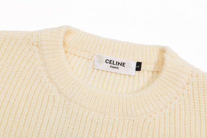 Classic patch lettering crew neck wool sweater