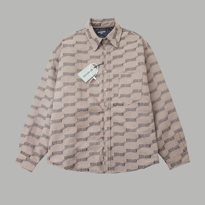 New standard double B lock jacquard lapel shirt cotton coat