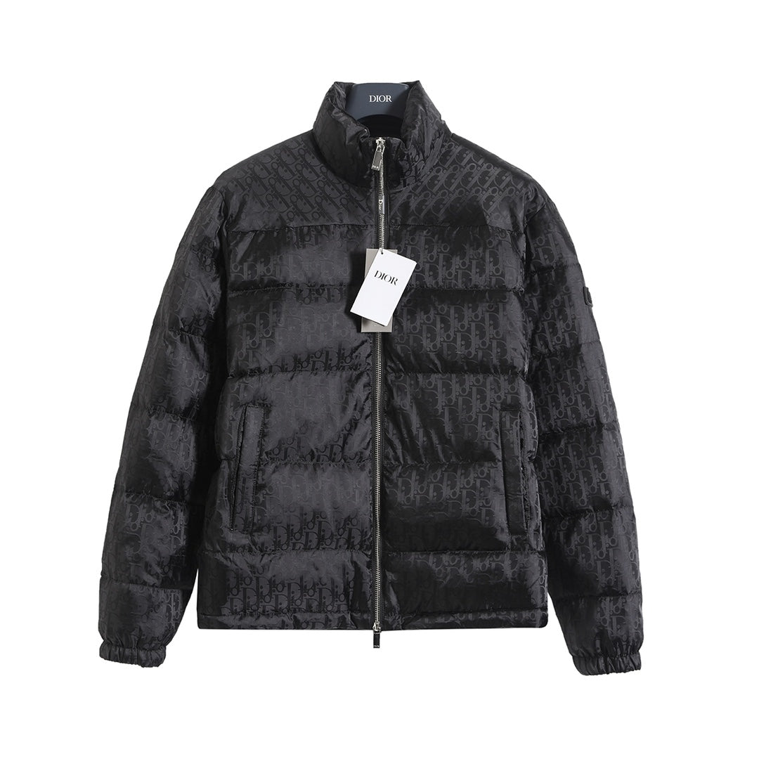 Classic monogram full jacquard print stand collar down jacket