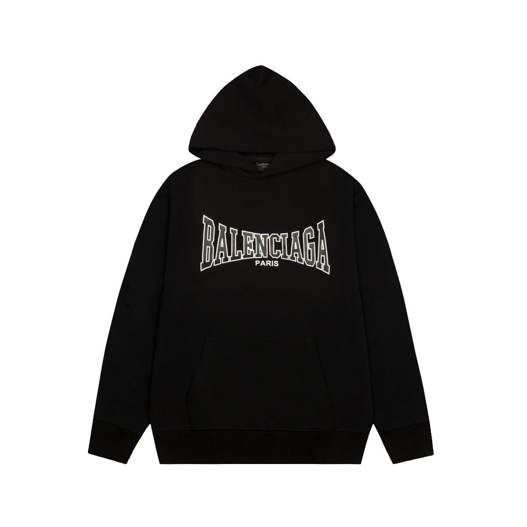 Ruptured Print Lettering Hoodie