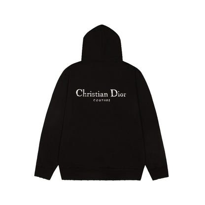 Classic front and back English lettering hoodie