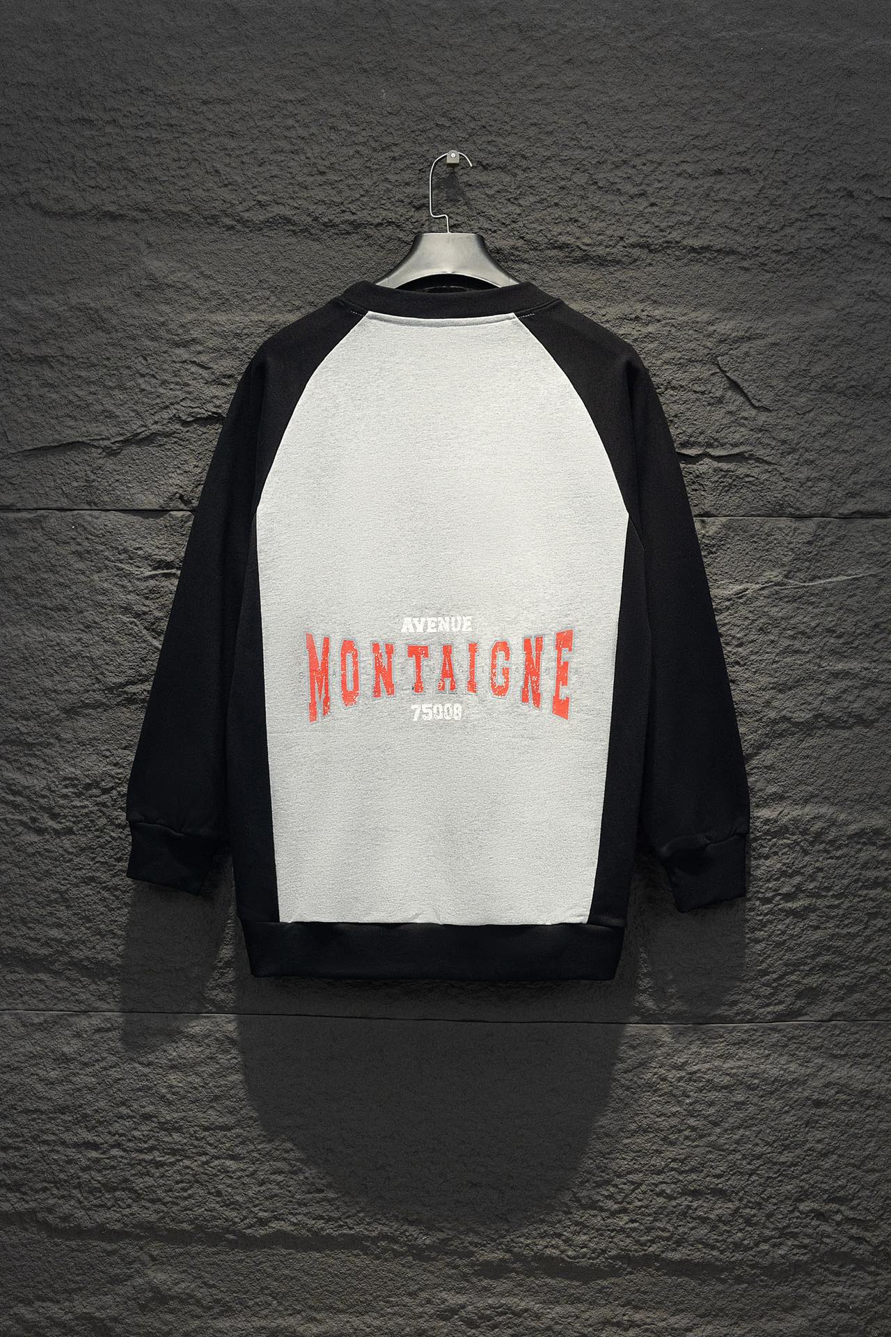 Crew neck panelled sweatshirt