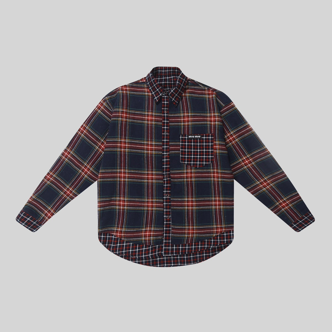 Autumn and winter double-sided plaid shirt jacket