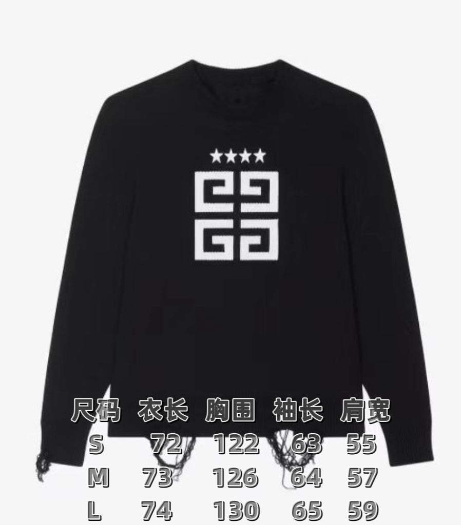 New autumn and winter star embroidered letter LOGO round neck sweater