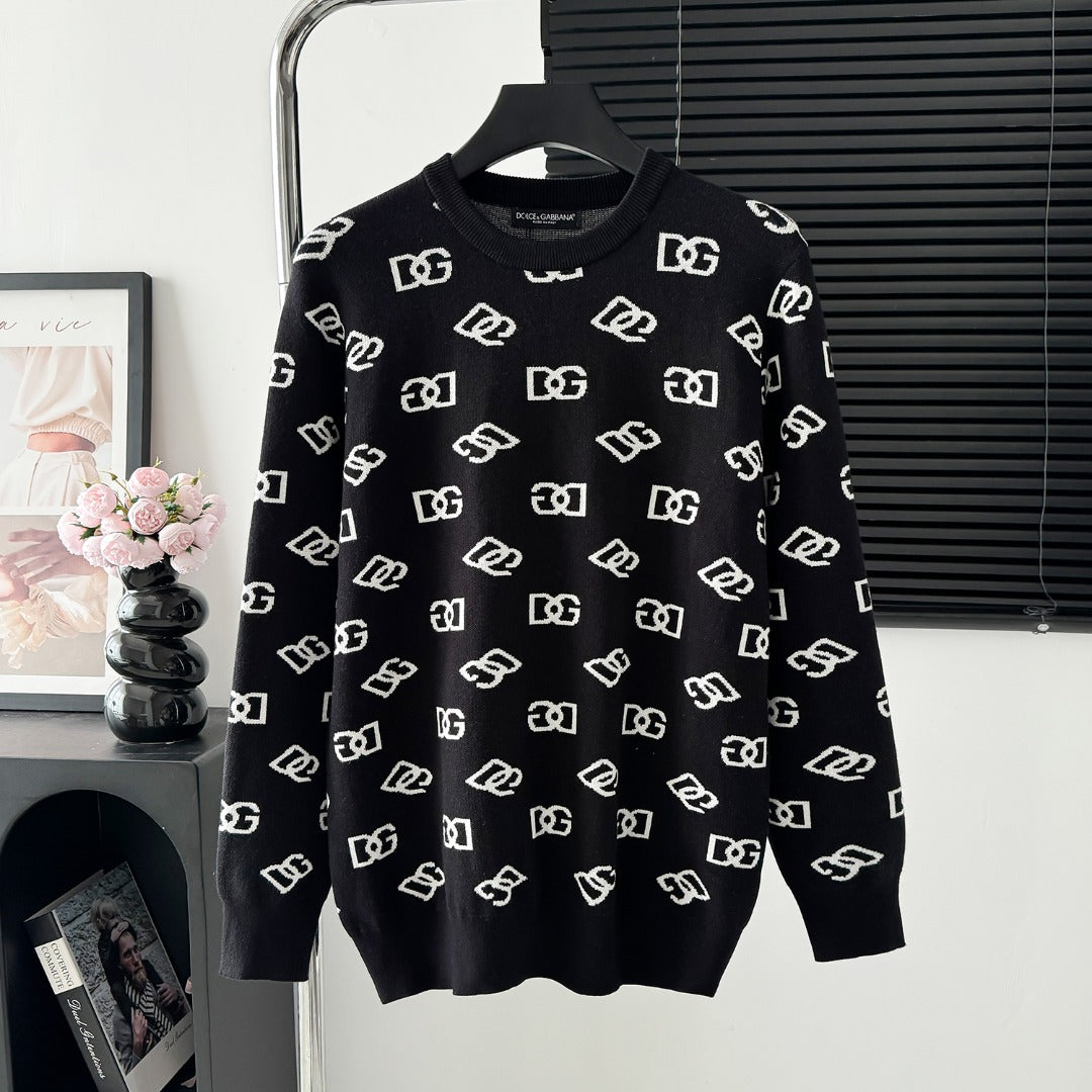 Interlocking crew neck sweater autumn and winter