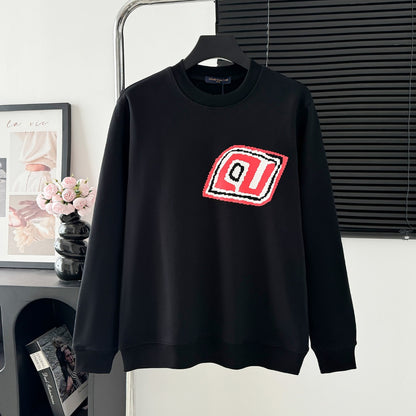 Red Envelope Letters Logo Printed Round Neck Sweatshirt