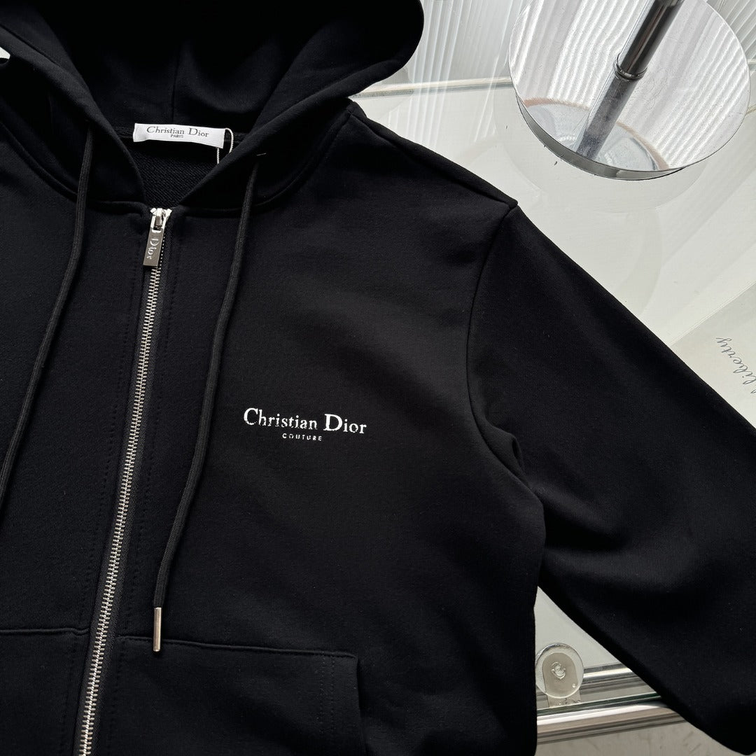 Hooded jacket with distressed front and back lettering print