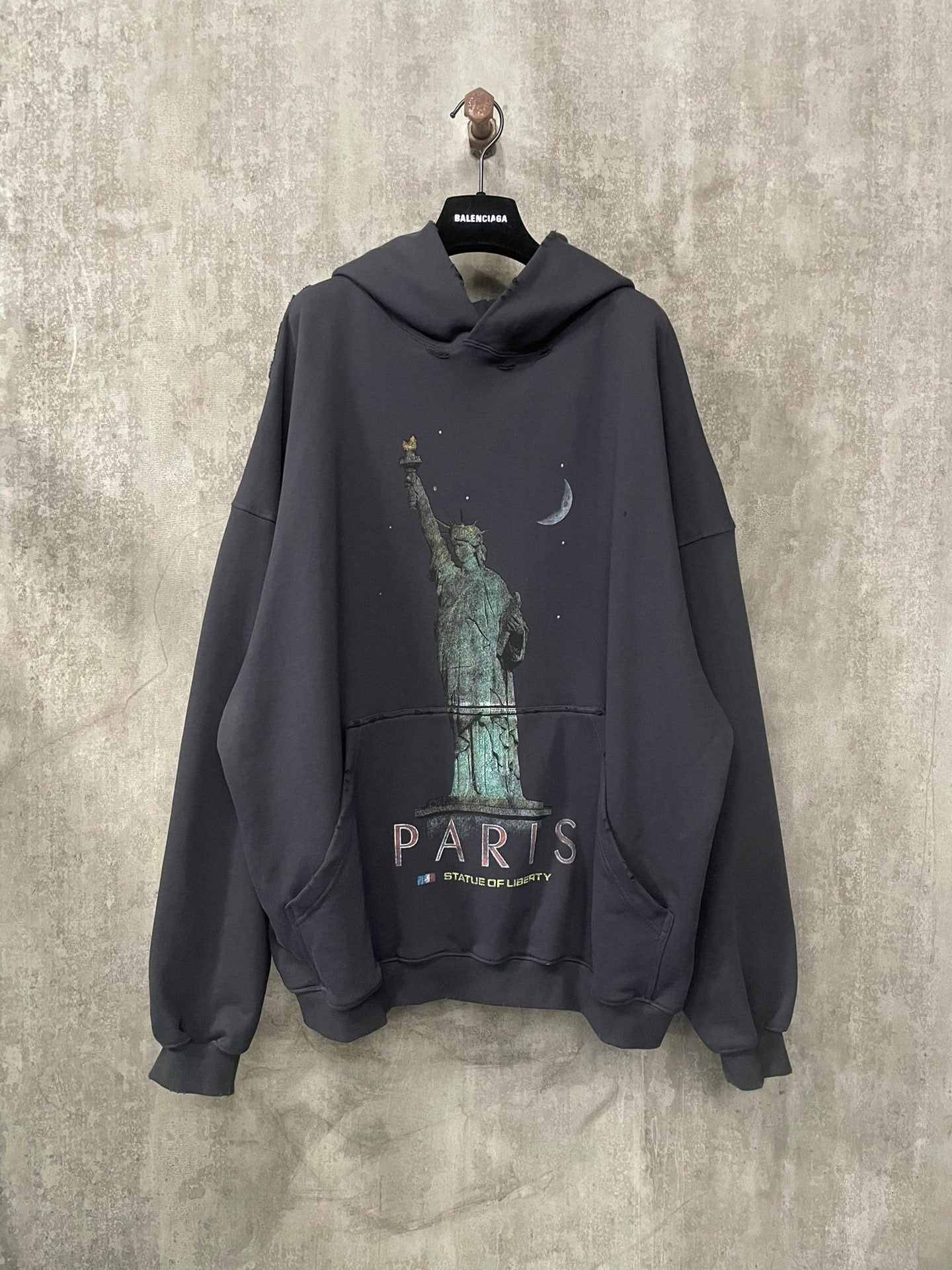 Statue of Liberty Print Long Sleeve Hoodie Pullover