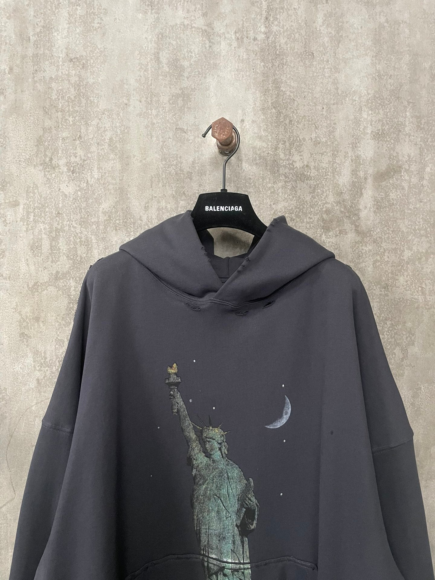 Statue of Liberty Print Long Sleeve Hoodie Pullover