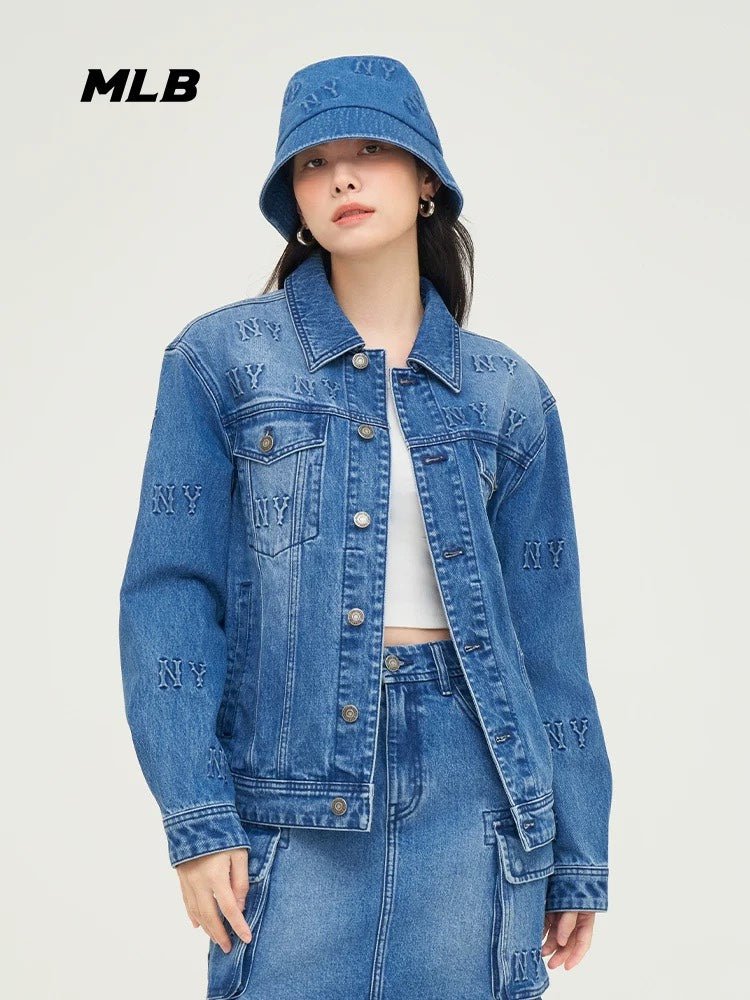 Jacquard Printed Denim Jacket Couple Style