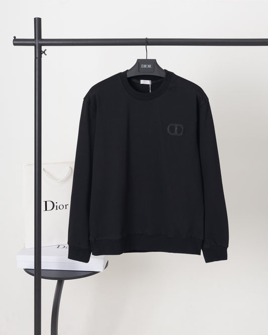 Badge embroidered crew neck sweatshirt