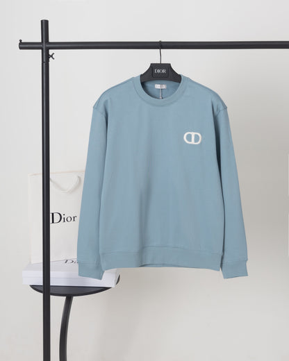 Badge embroidered crew neck sweatshirt