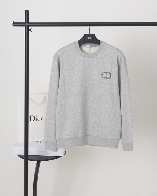 Badge embroidered crew neck sweatshirt