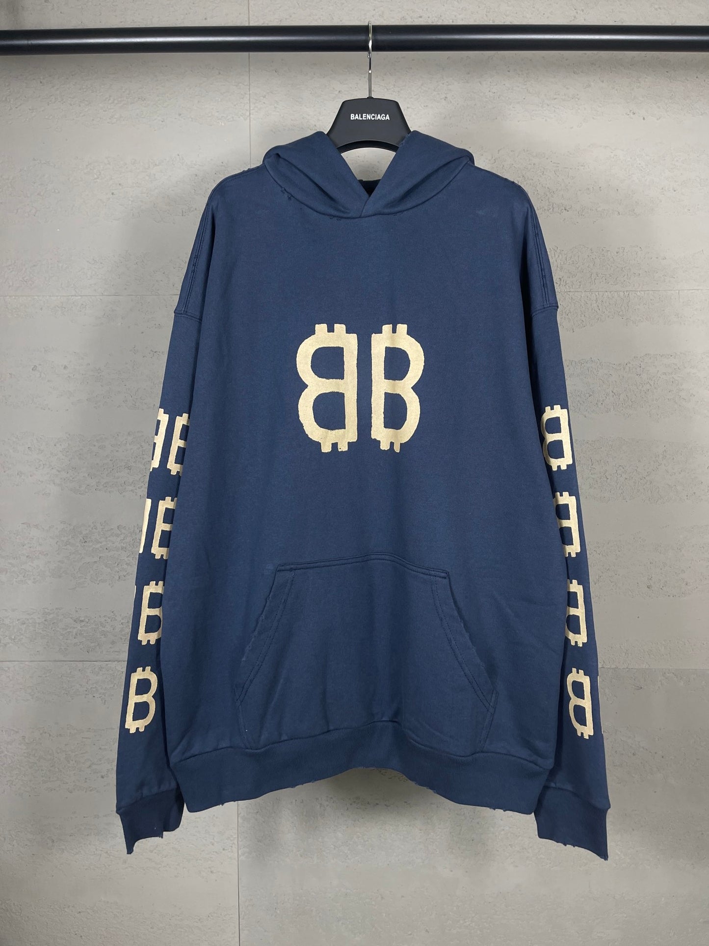 The latest mud hand-painted worn washed old long-sleeved hooded sweatshirt