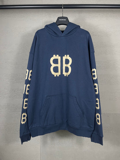 The latest mud hand-painted worn washed old long-sleeved hooded sweatshirt