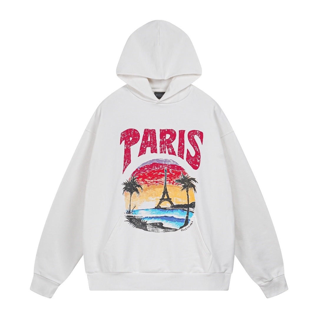 Graphic direct-print hoodie