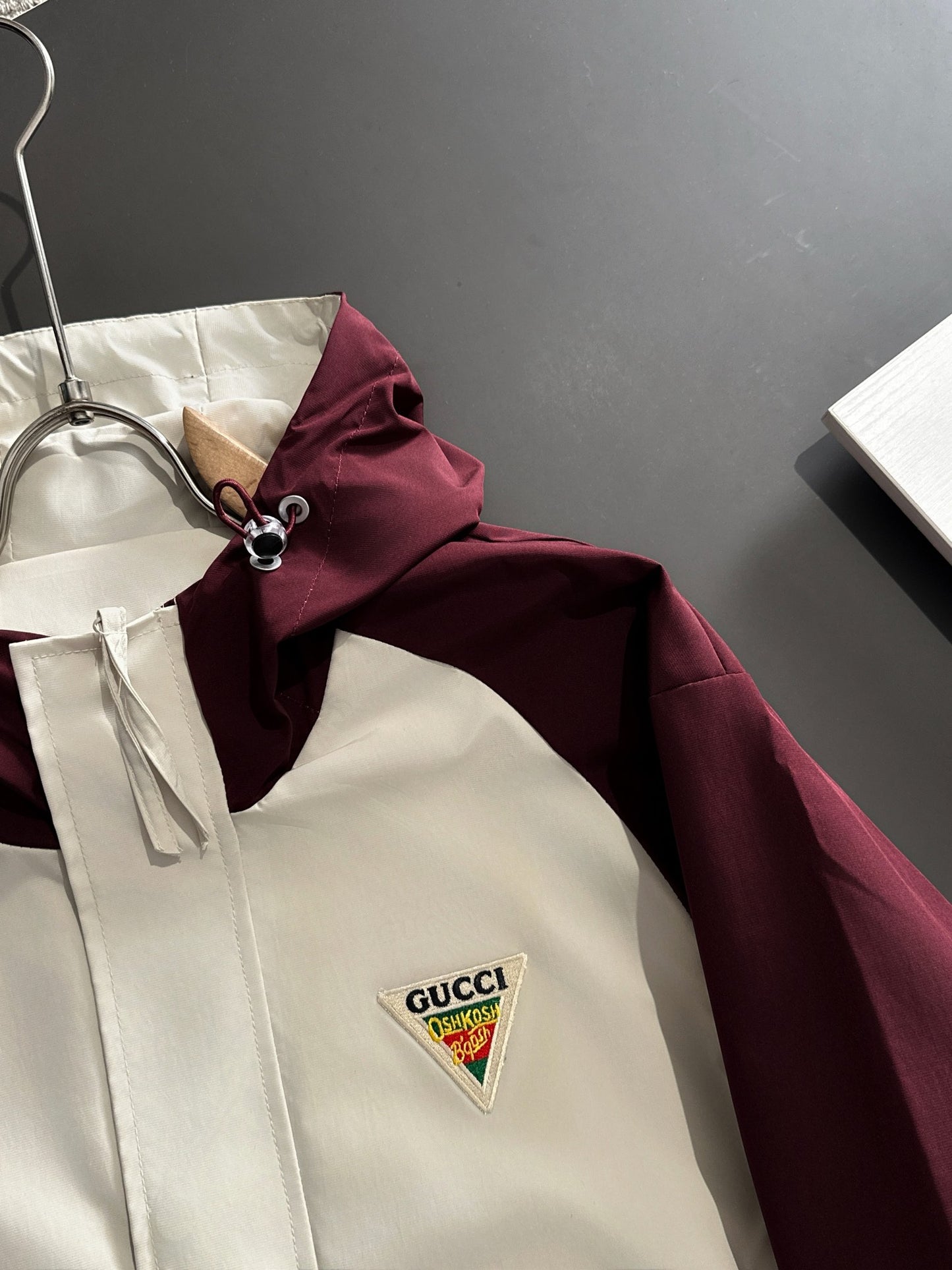 Zip-up hooded windbreaker jacket