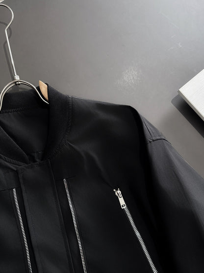 Zip-up hooded windbreaker jacket