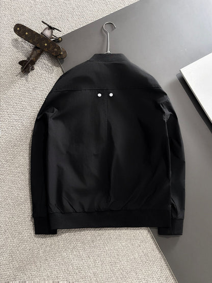 Zip-up hooded windbreaker jacket