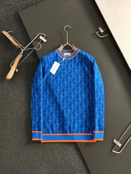 Jacquard Lettering Crew Neck Sweater